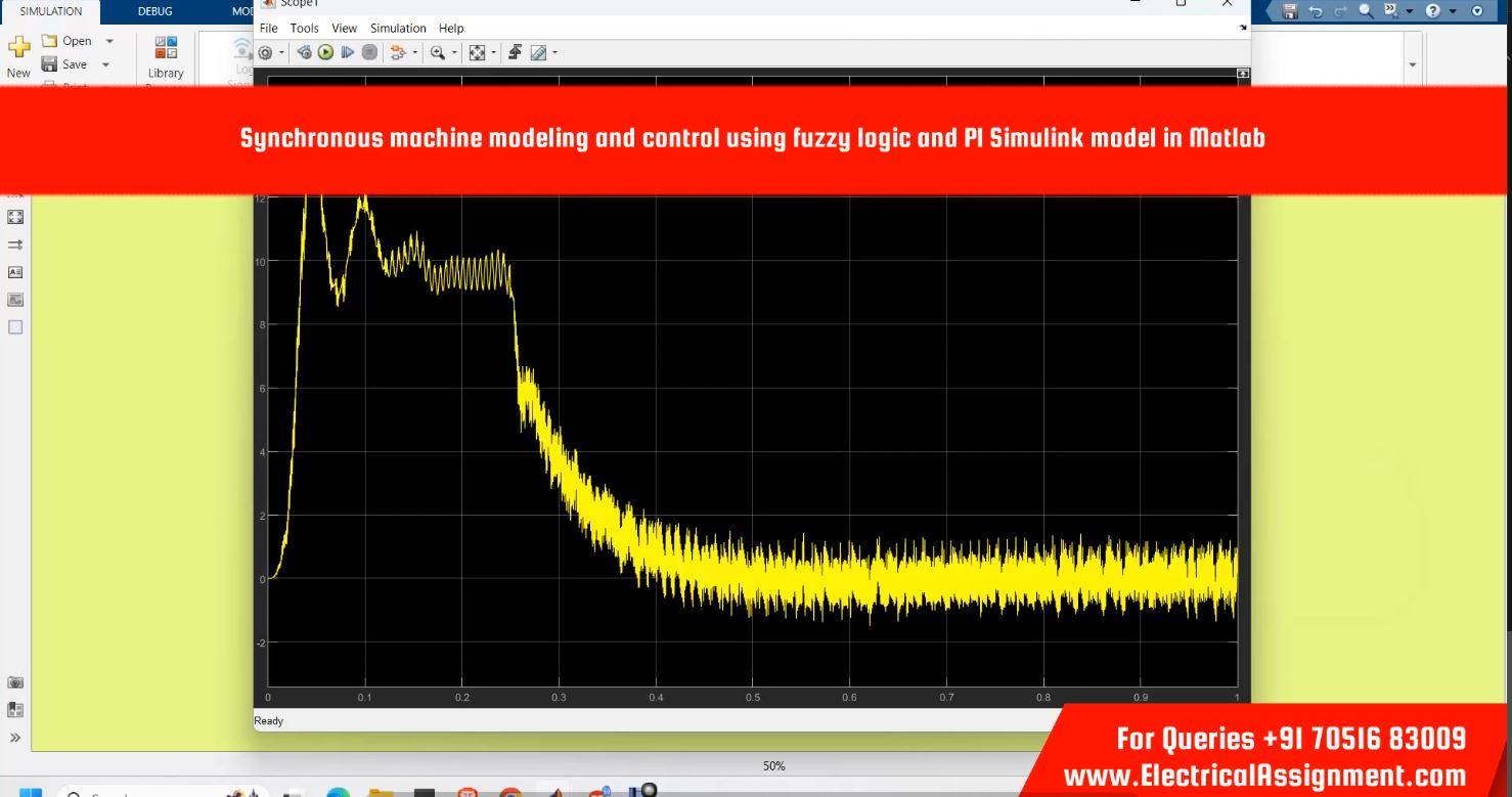 Quasi steady state of the synchronous generator model PID and fuzzy PID screenshot 1